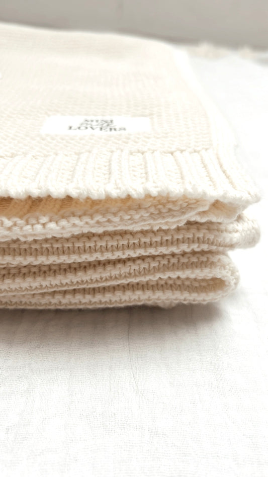 Decke, Strickdecke, Handmade aus Bio Baumwolle