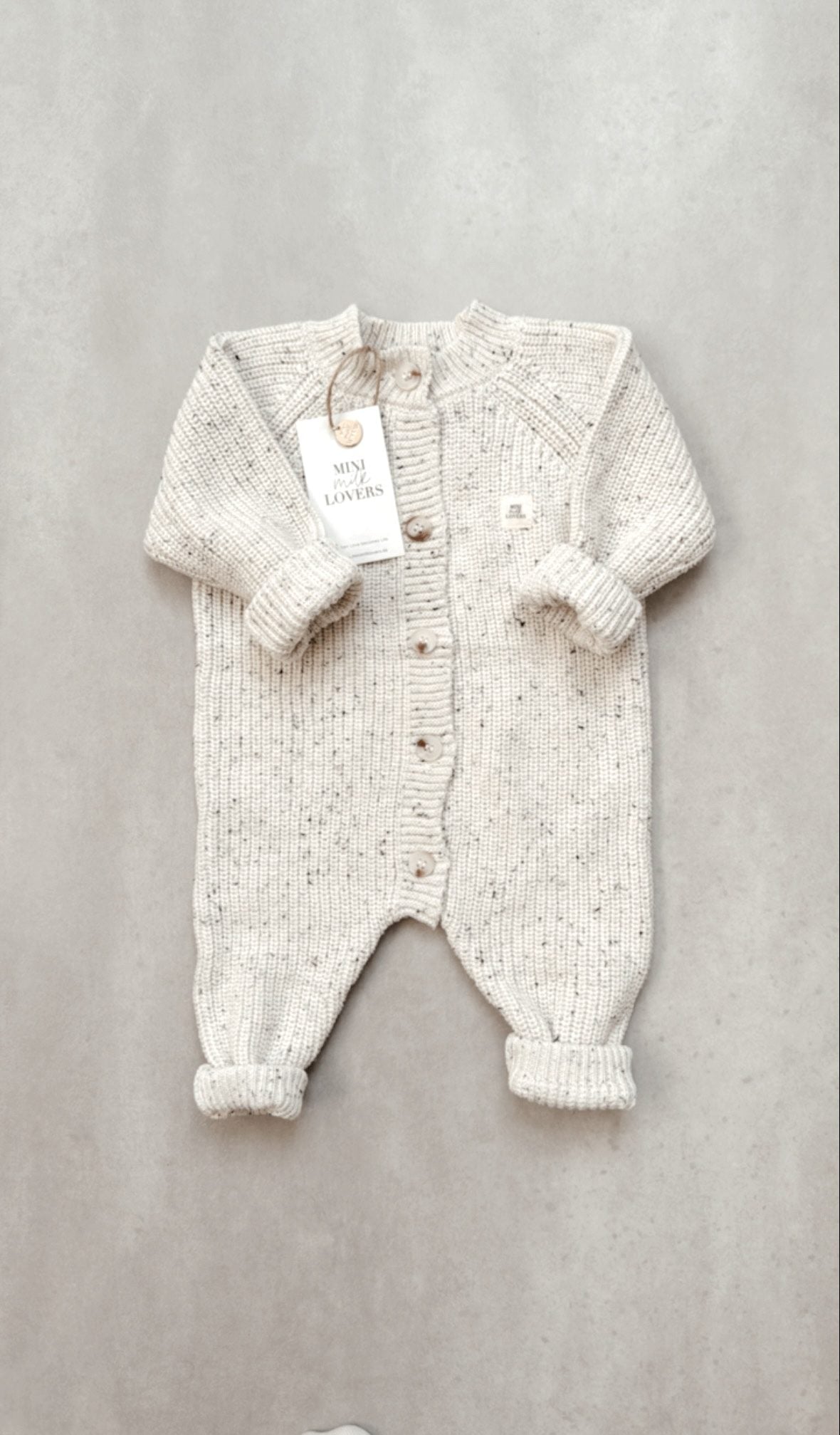 Bio Baumwoll Strick Strampler Creme