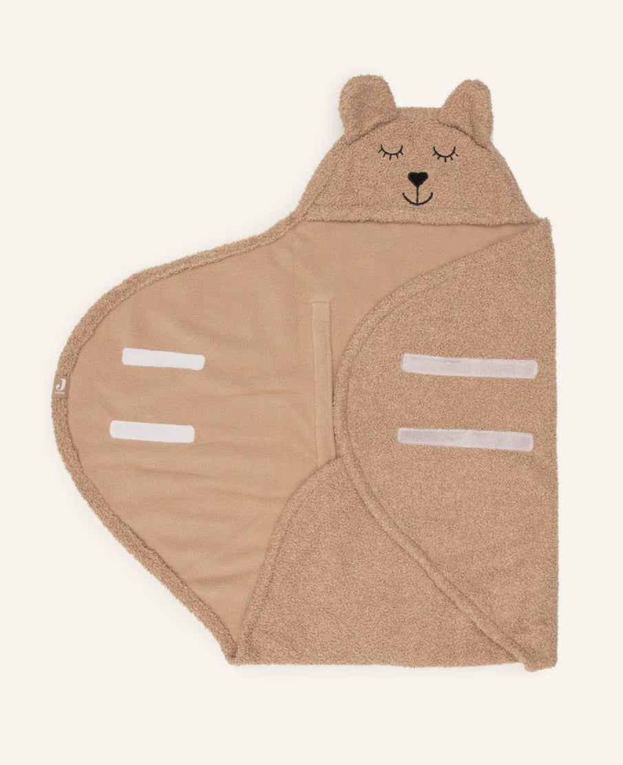 Organic cotton swaddle blanket, Bear Boucle for Maxi Cosi, Biscuit & Oatmeal