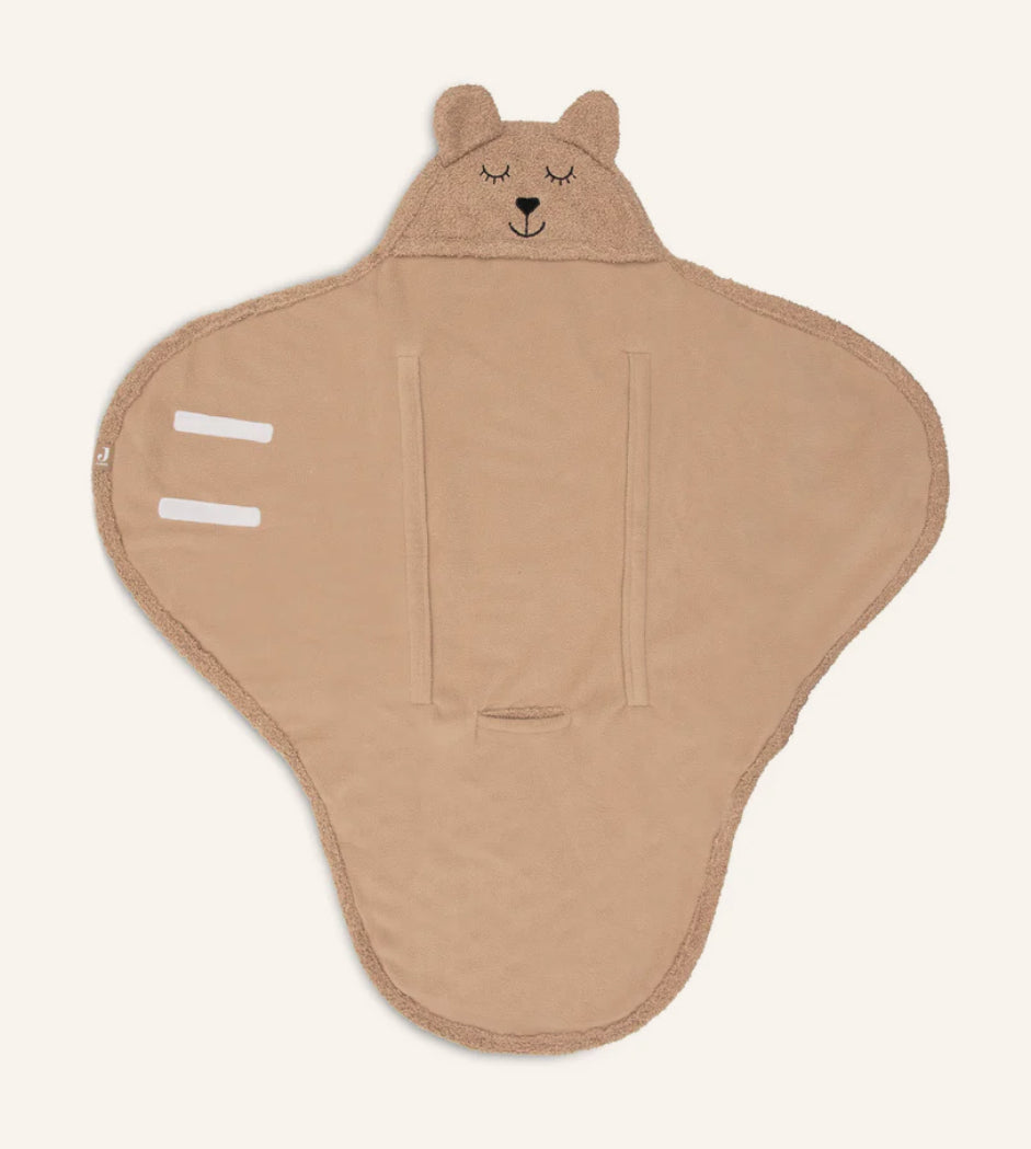 Organic cotton swaddle blanket, Bear Boucle for Maxi Cosi, Biscuit & Oatmeal