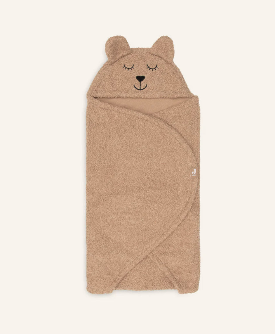 Organic cotton swaddle blanket, Bear Boucle for Maxi Cosi, Biscuit & Oatmeal