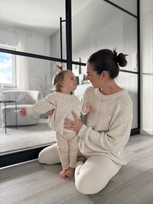 Bio Baumwoll Strickpullover Hellbeige