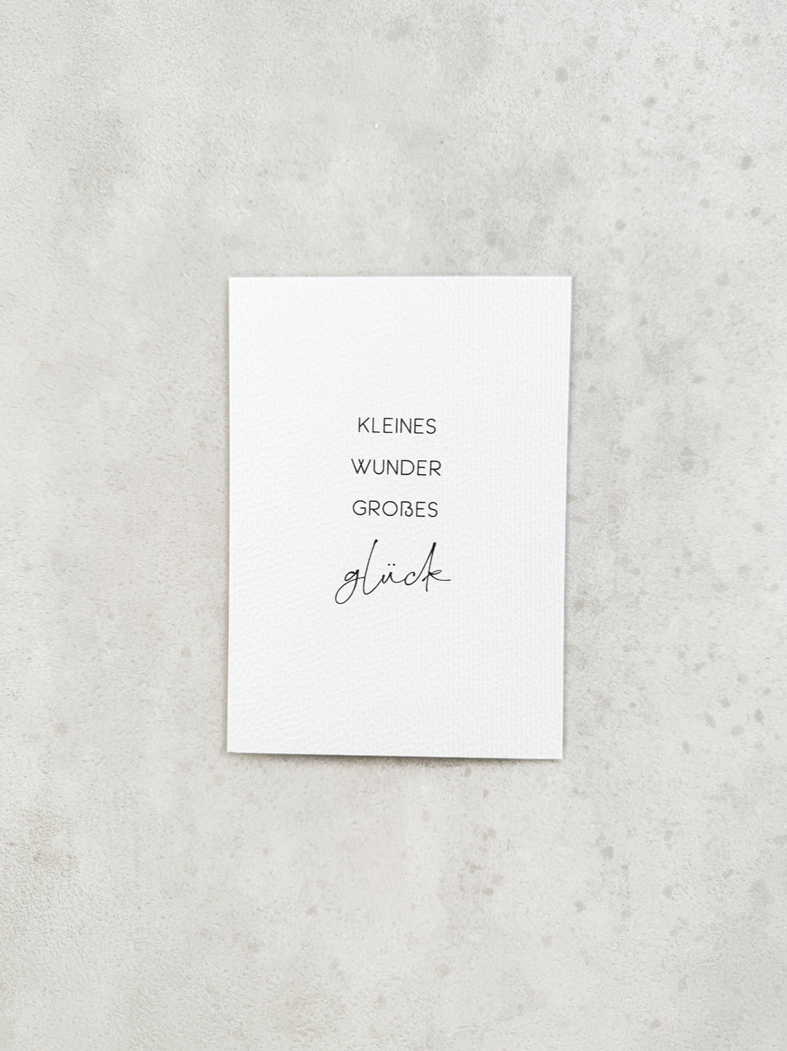 Kleines Wunder, großes Glück - Karte