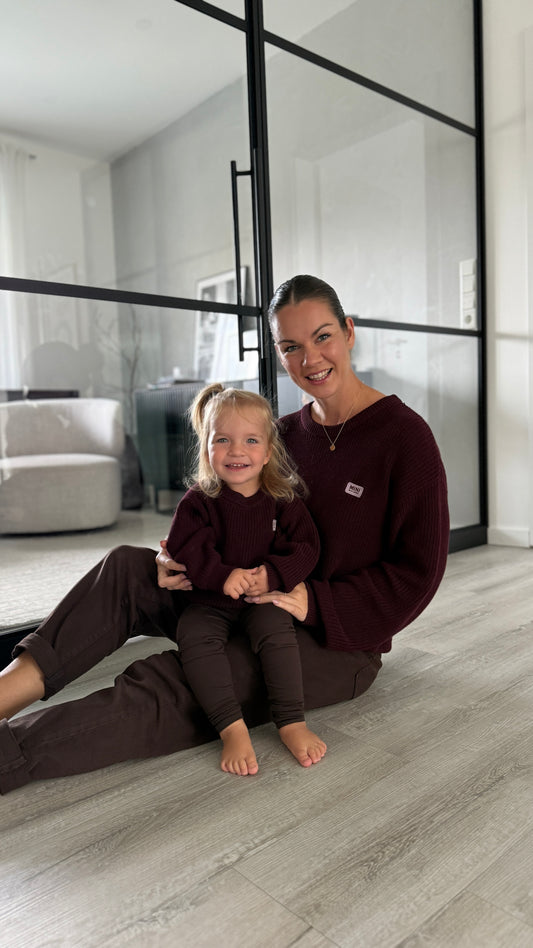 Strickpullover aus Bio Baumwolle, Baby/Kids, Dark Grape 🍇