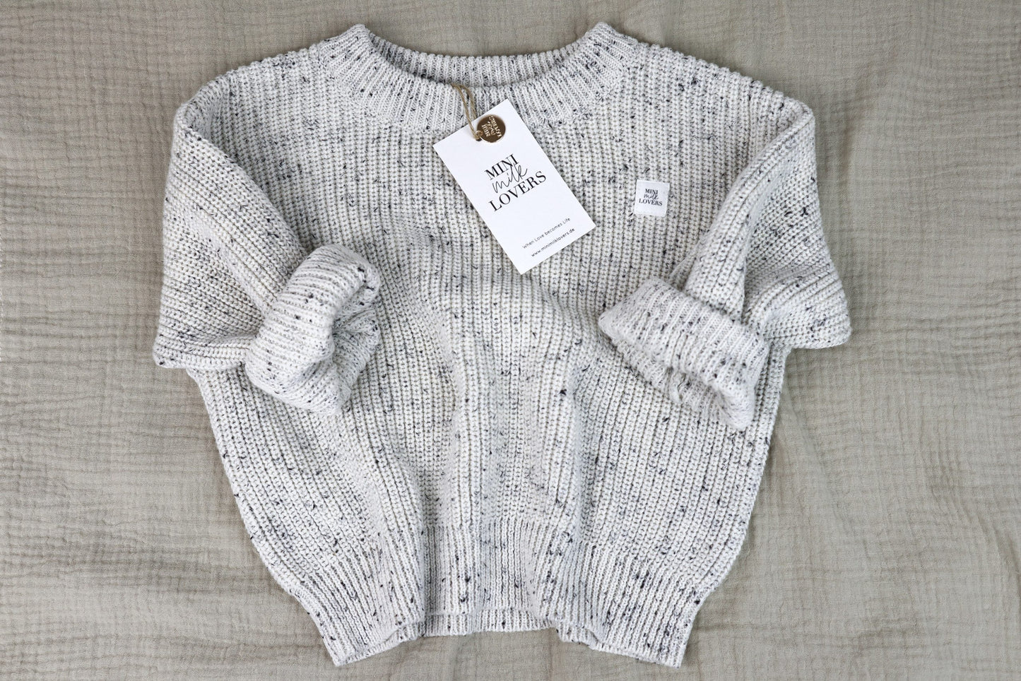 MINI Bio Baumwoll Strickpullover Hellbeige