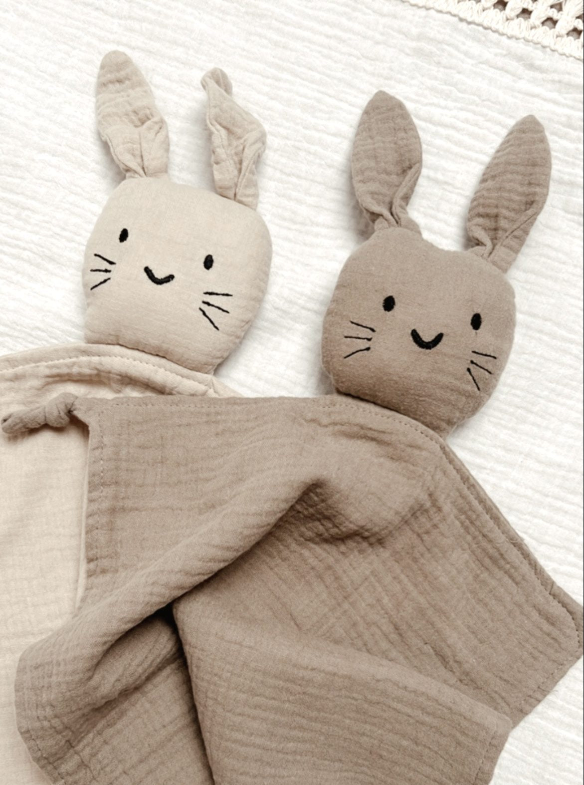 Bunny cuddly toy muslin
