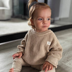 Bio Baumwoll Strickpullover Beige