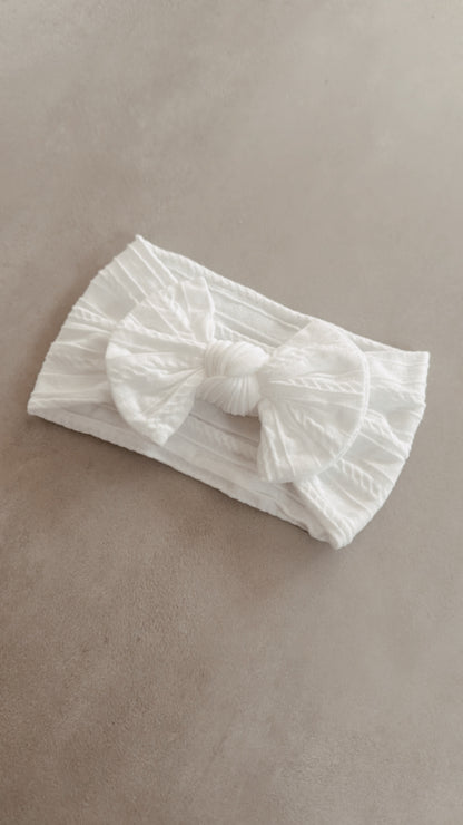 Haarschleife Beige & Weiß