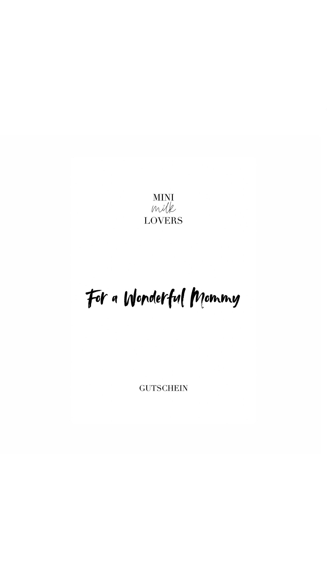 Wonderful Mommy Geschenk Gutschein