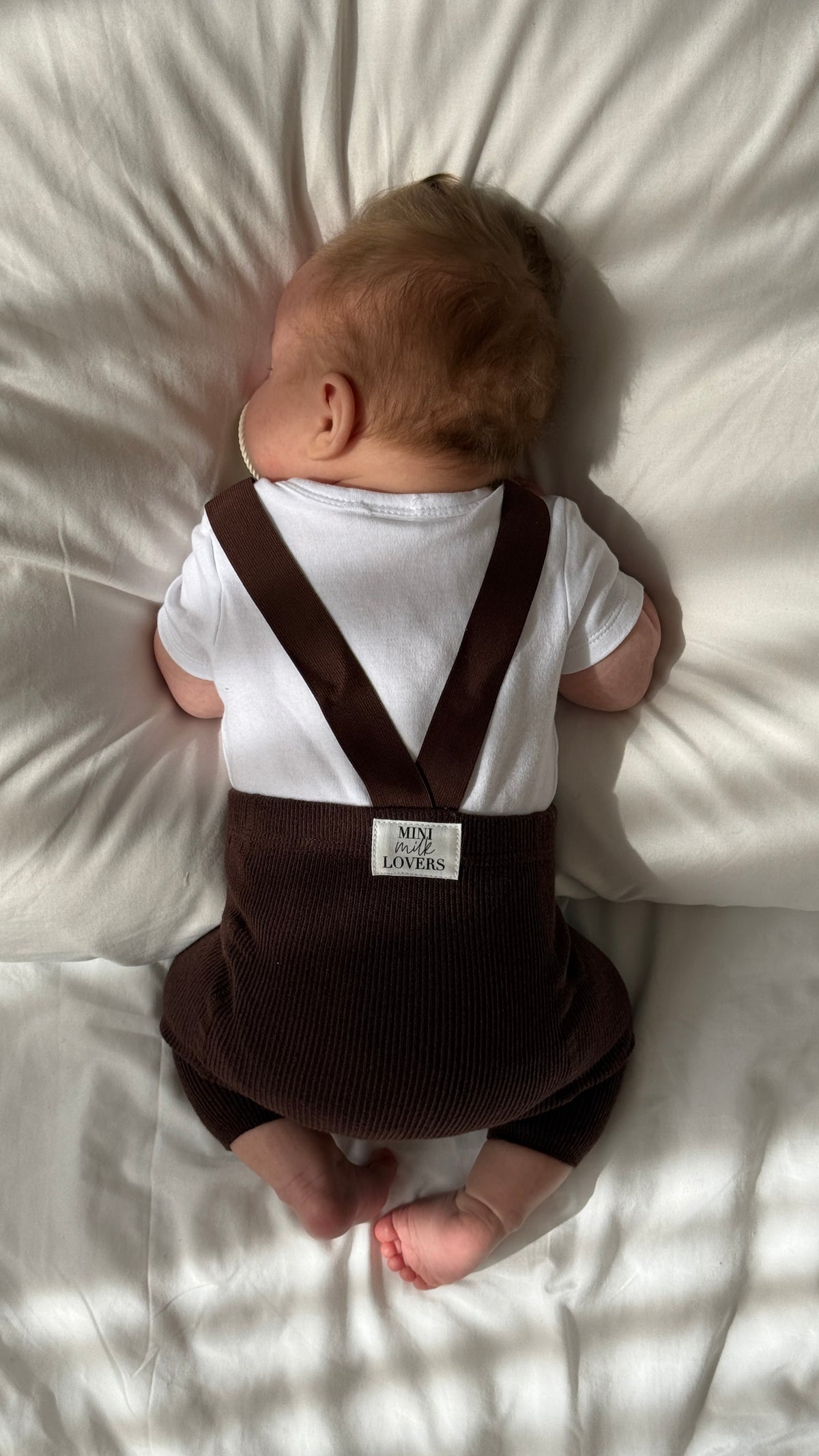 Strumpfhose mit Hosenträgern aus Bio Baumwolle, Chocolate Brown & Beige