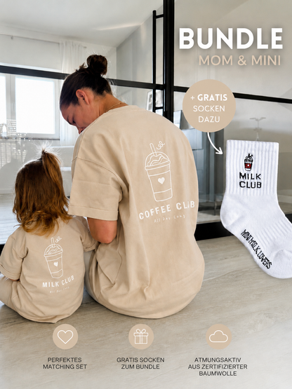 Coffee Club & Milk Club T-Shirt BUNDLE + GRATIS Socken