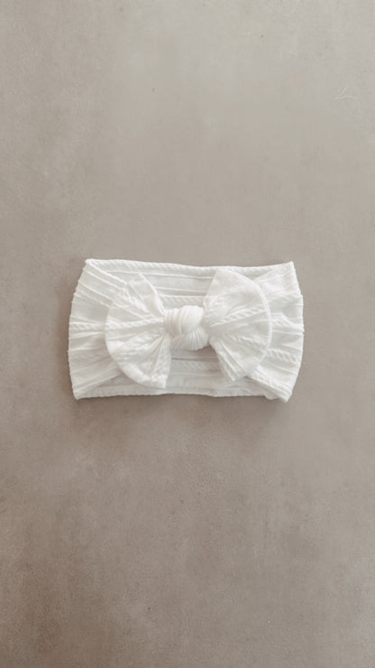 Haarschleife Beige & Weiß