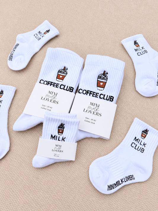 Coffee Club & Milk Club BUNDLE, Familien Socken  -  Paket (3 Paar)