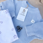Strickpullover aus Bio Baumwolle Eisblau 🐻‍❄️