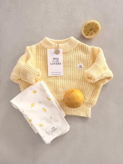 Bio Baumwoll Strickpullover Lemon