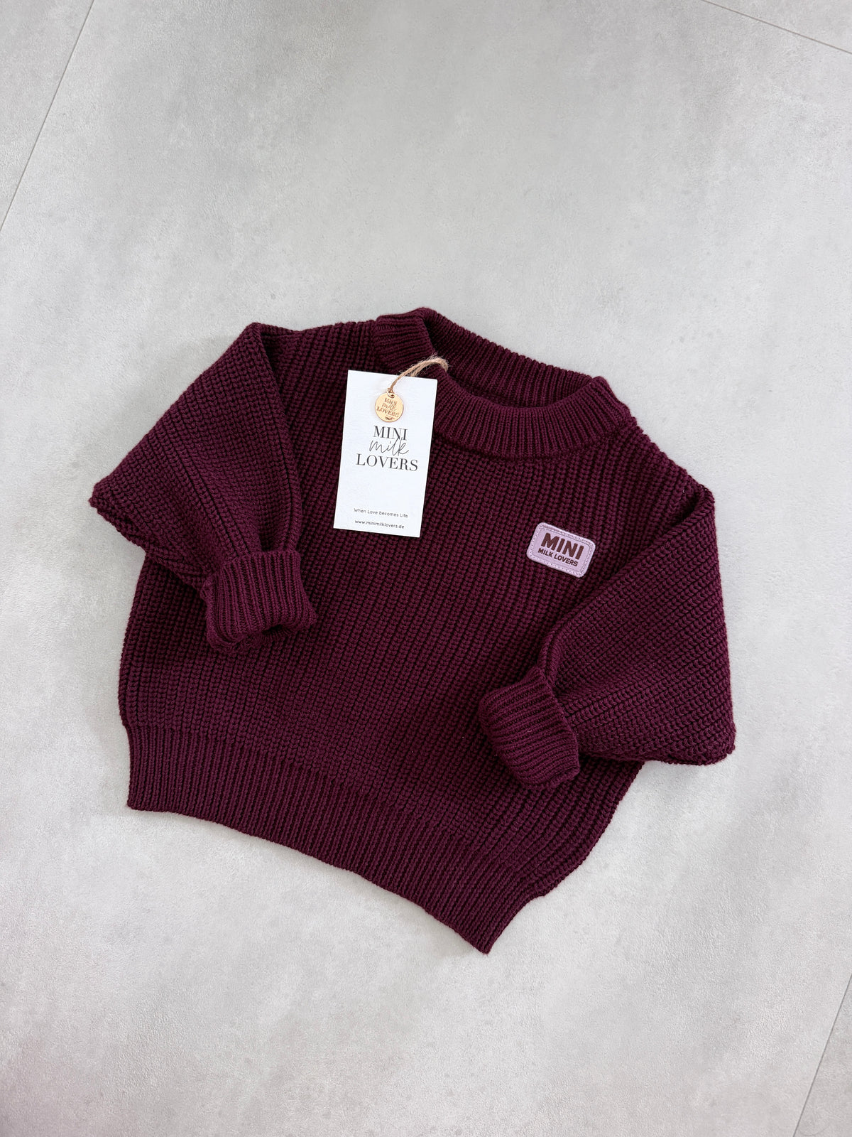 Organic Cotton Knit Sweater Beige