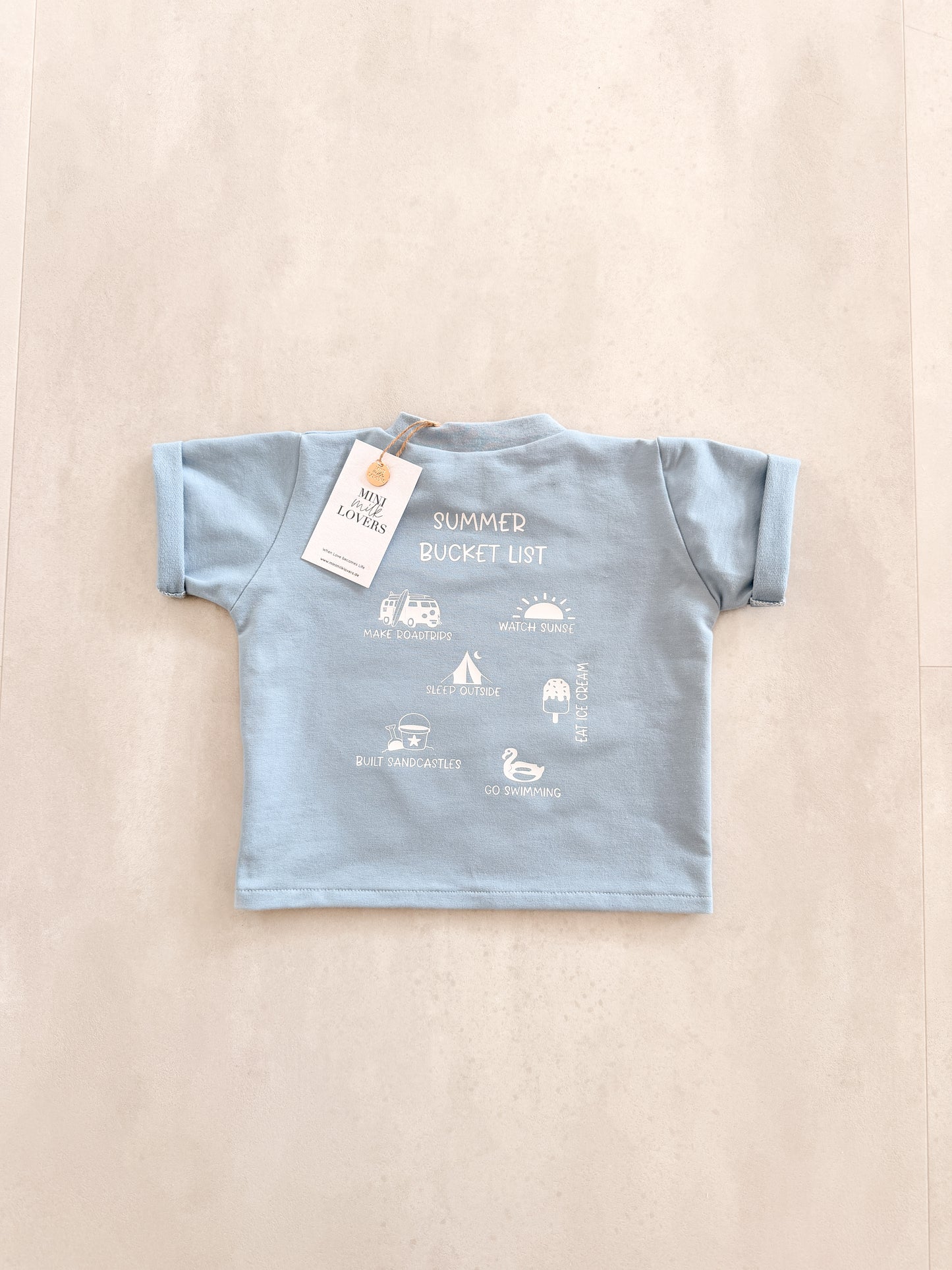 Summer Bucket List T-Shirt Pastel Blue