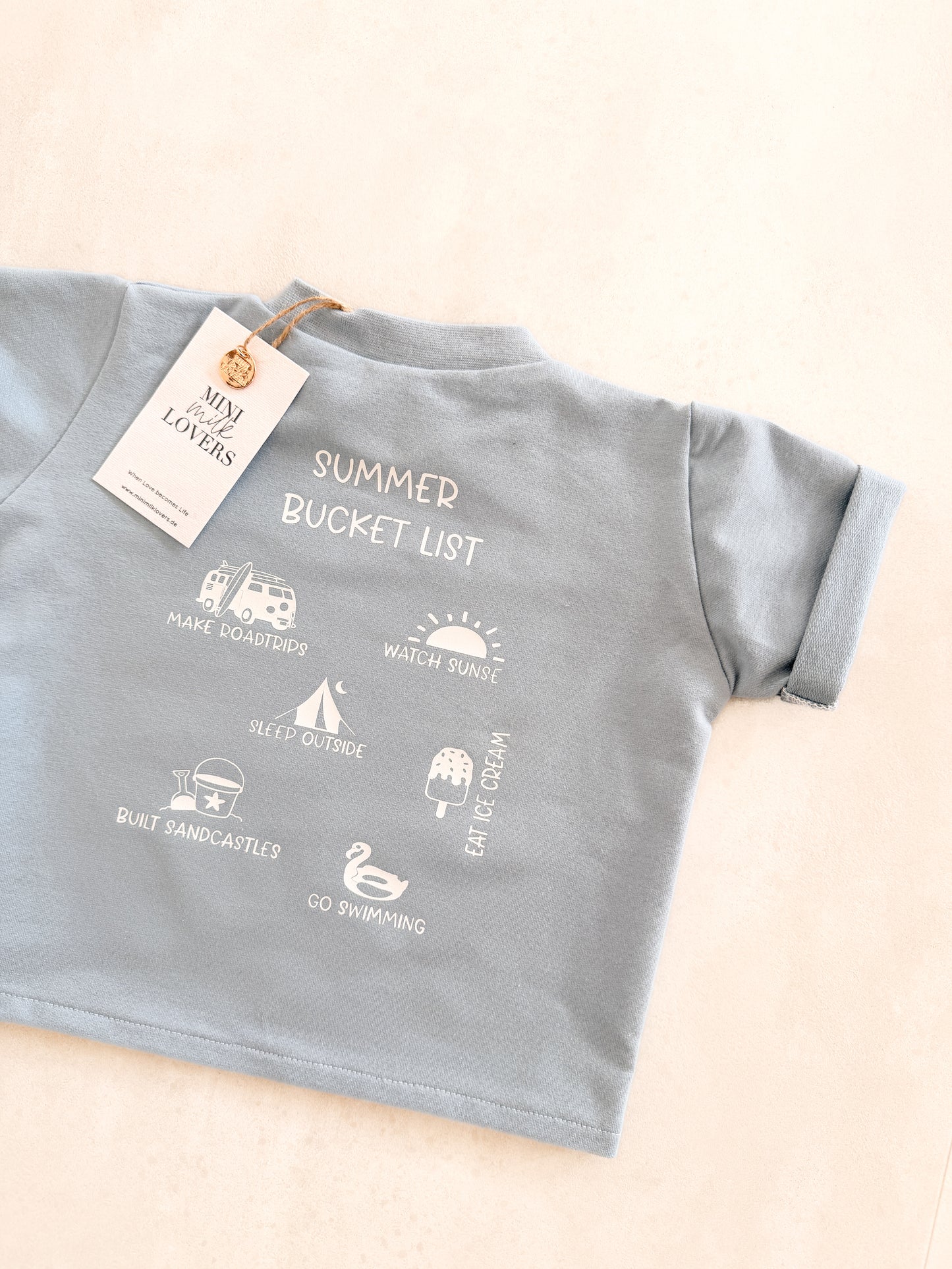 Summer Bucket List T-Shirt Pastel Blue