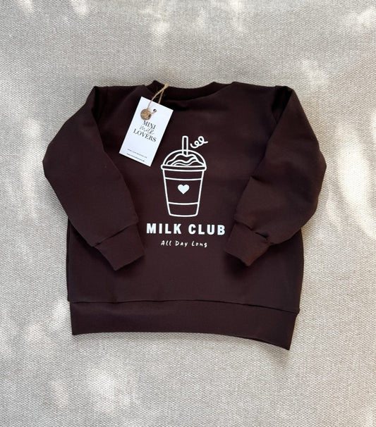 Milk Club Sweater in Chocolate Brown