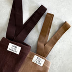 Strumpfhose mit Hosenträgern aus Bio Baumwolle, Chocolate Brown & Beige