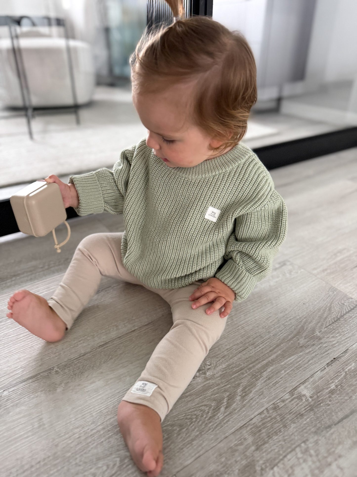 Bio Baumwoll Strickpullover Salbei