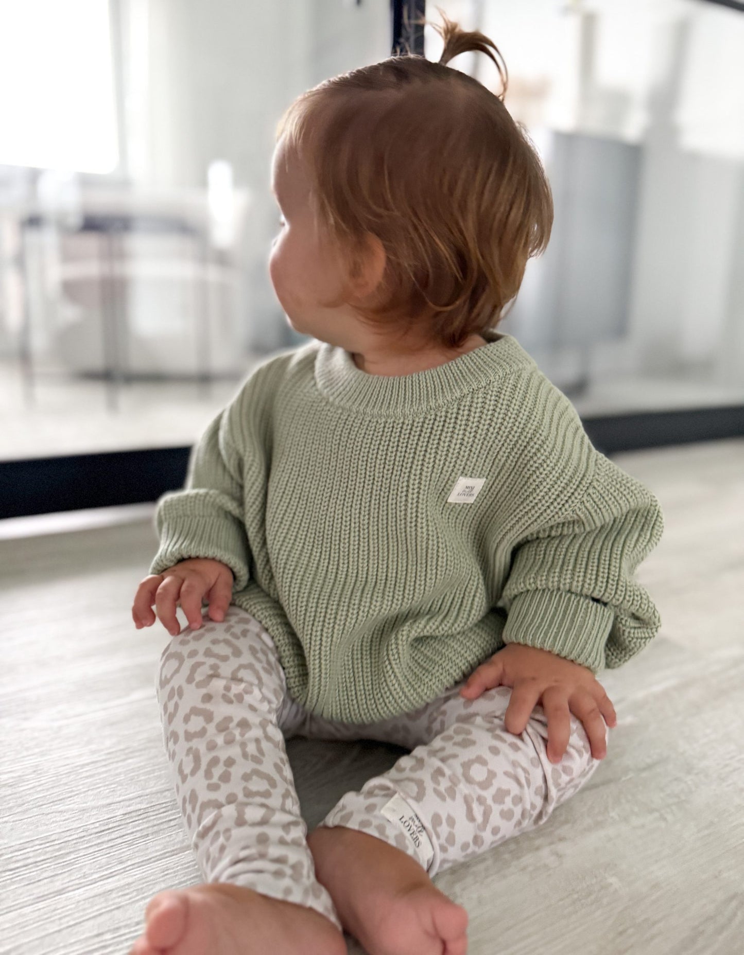 Bio Baumwoll Strickpullover Salbei