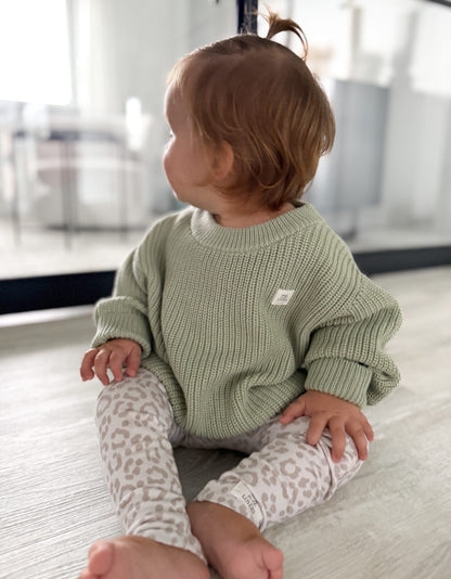 Bio Baumwoll Strickpullover Salbei