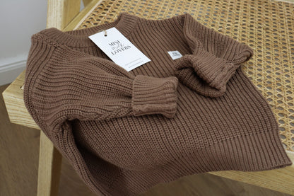 Bio Baumwoll Strickpullover Brown