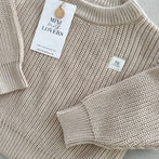 Bio Baumwoll Strickpullover Beige