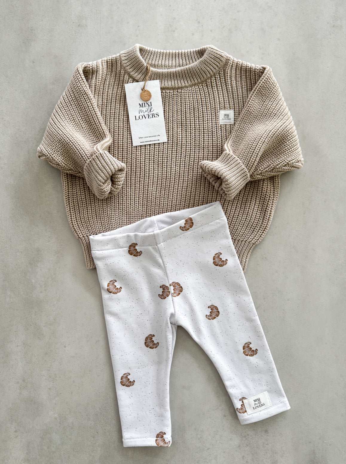 Bio Baumwoll Strickpullover Beige