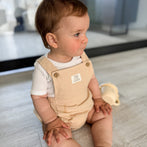 Kurze Latzhose Beige