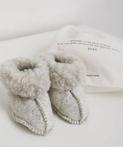Famvibes Baby Slipper aus Schurwolle - Grau