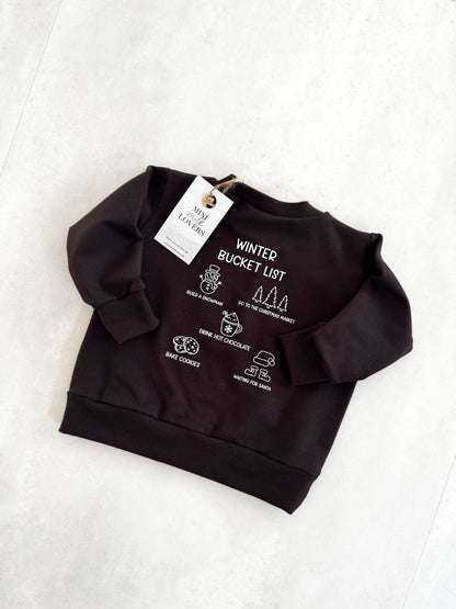 Winter Bucket List Sweater in Chocolate Brown