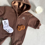 Super soft organic cotton onesie, brown