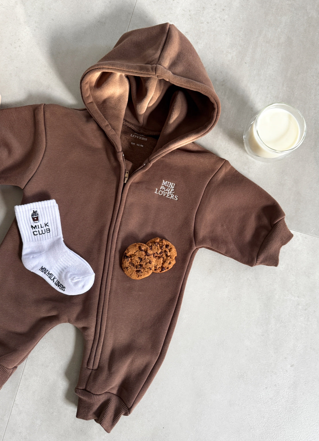 Super soft organic cotton onesie, brown