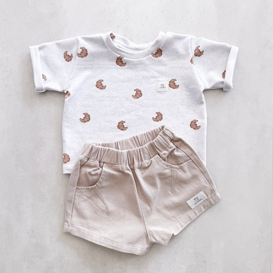 Organic cotton shorts beige