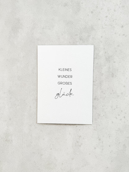Kleines Wunder, großes Glück - Karte