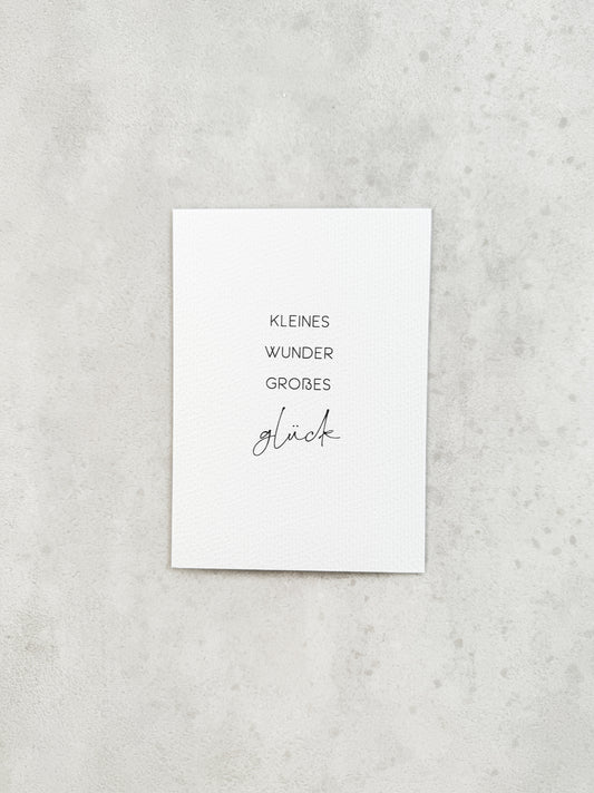 Kleines Wunder, großes Glück - Karte