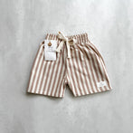 Sommer Shorts Dunkelbeige gestreift