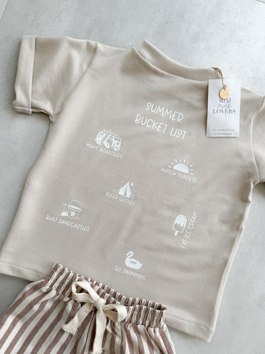 Summer Bucket List T-Shirt Beige