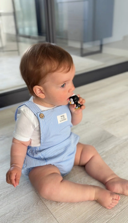 Short dungarees with stripes