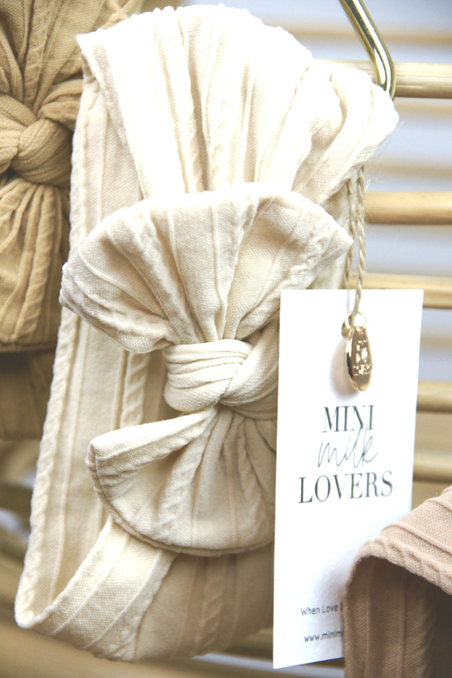 Haarschleife Beige & Weiß