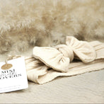 Haarschleife Beige & Weiß