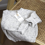 Organic cotton knit sweater, light beige