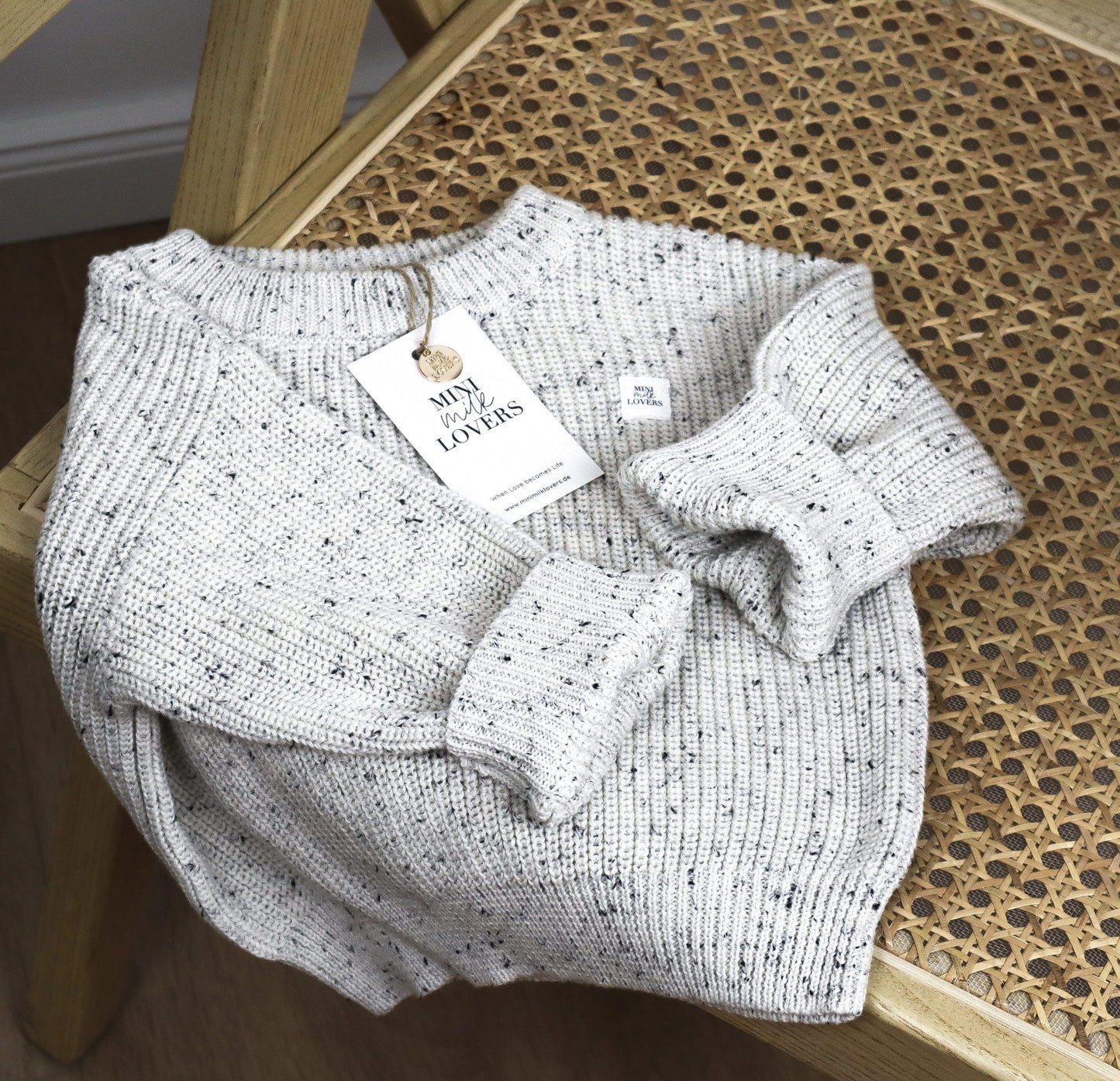 Bio Baumwoll Strickpullover Hellbeige